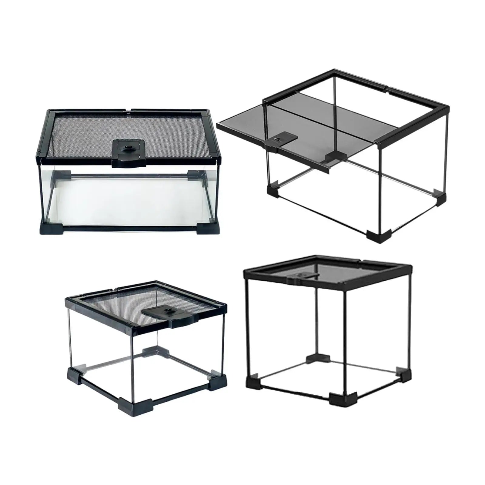 Reptile Enclosure Terrarium Transparent Sturdy Habitat Cage Breeding Zpaxo