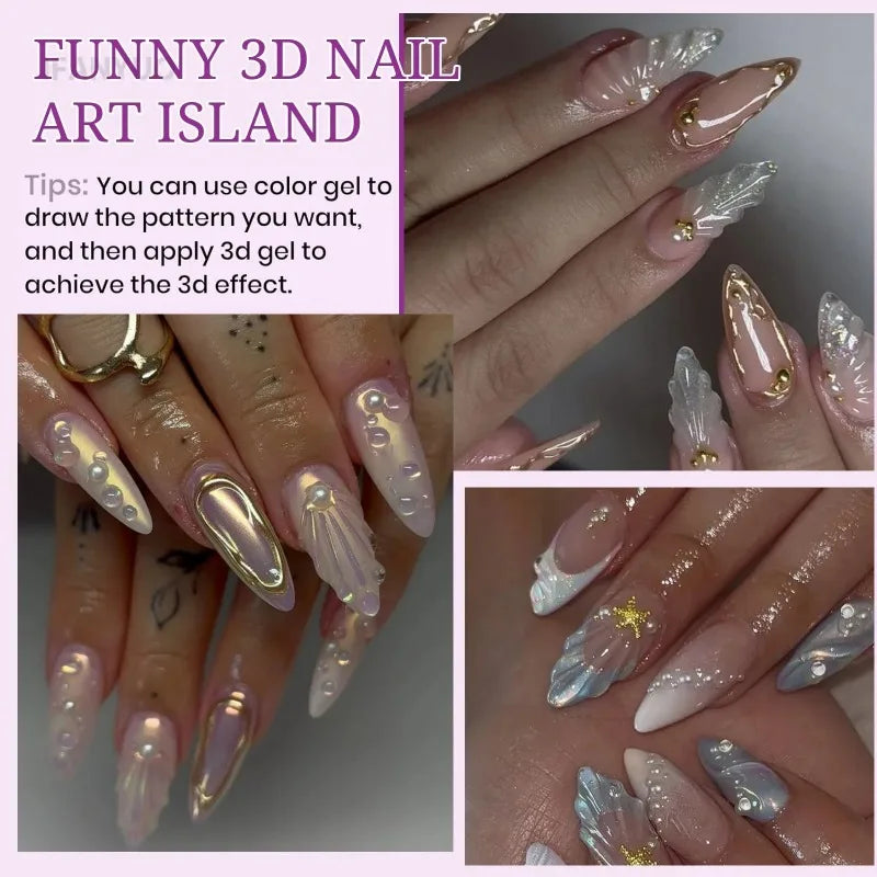 3D Gel Nail Art Modeling Transparent DIY Designs No Wipe Sculpting