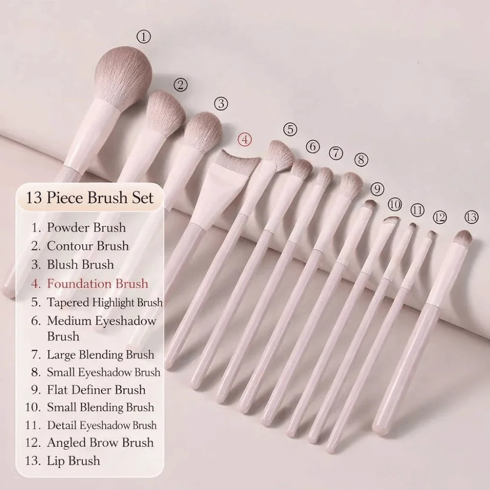 5- Soft Beginner Makeup Brush Blendable Multi-tasking Eyeshadow Zpaxo 13pcs