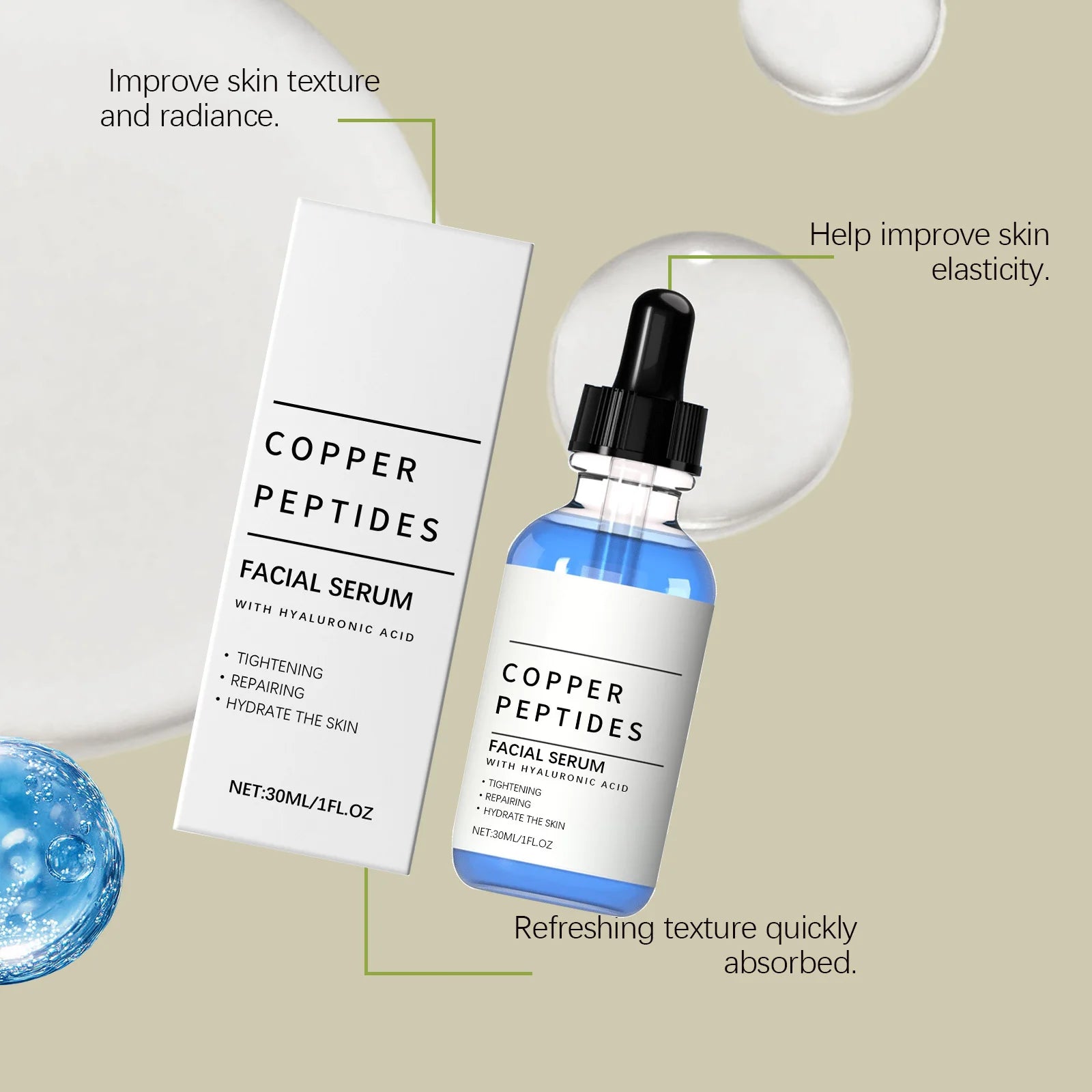Copper Peptide Face Serum – Anti-Aging, Firming & Hydration Face Serum Zpaxo