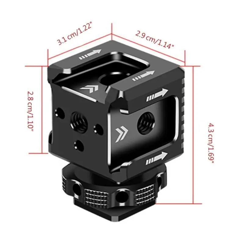 652F Three Head Hot Shoe Adapter Lightweight Extend Microphone LED Fill Light Monitor Zpaxo