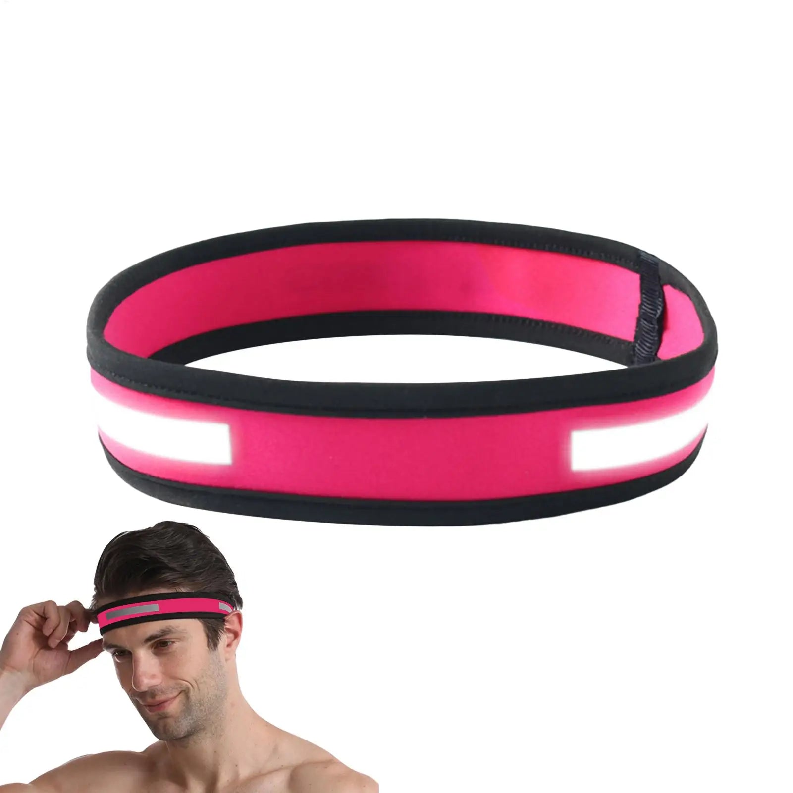 Reflective Sport Sweat Headband – Anti-Slip Elastic Sweatband Sport Sweatband Zpaxo
