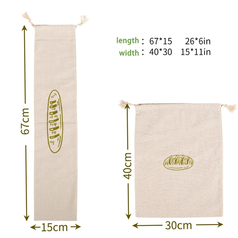2026 New Arrival！Linen Bread Bags Reusable Portable Drawstring Kitchen Organizer Home Homemade Artisan Bread Storage Bag Zpaxo