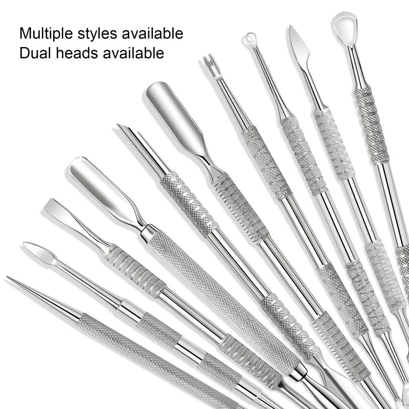 Nail Circle Beveled Head Cuticle Pusher Stainless Steel Art Sanding