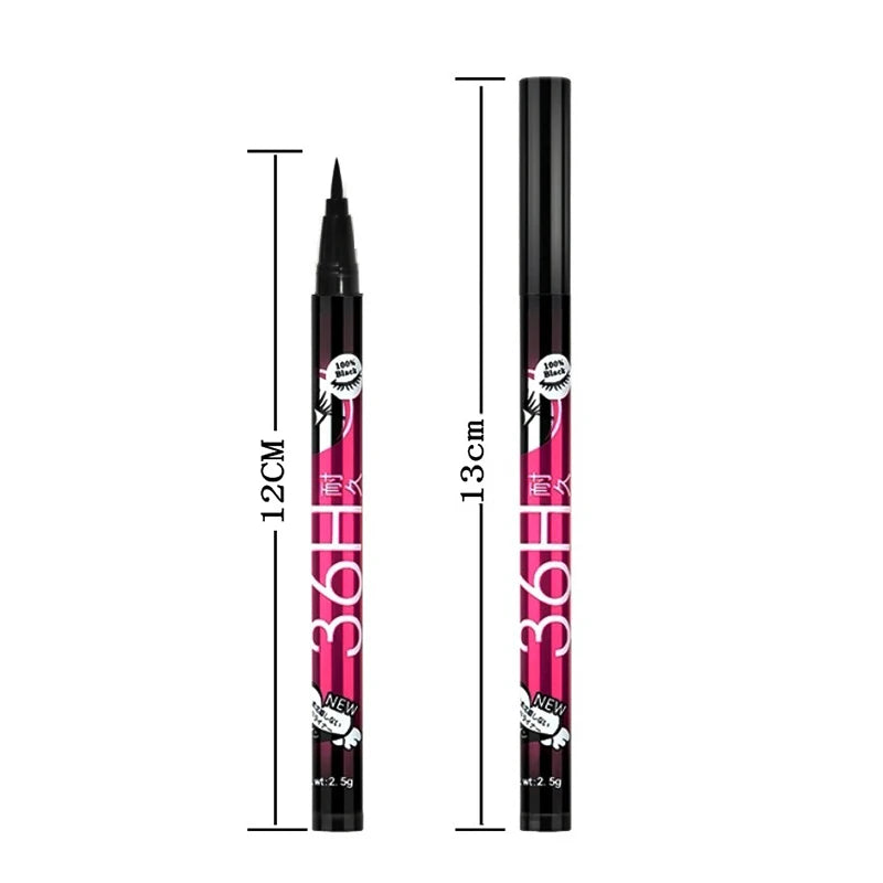 Black Smooth Liquid Eyeliner Pen Waterproof Long-lasting Ultra-fine
