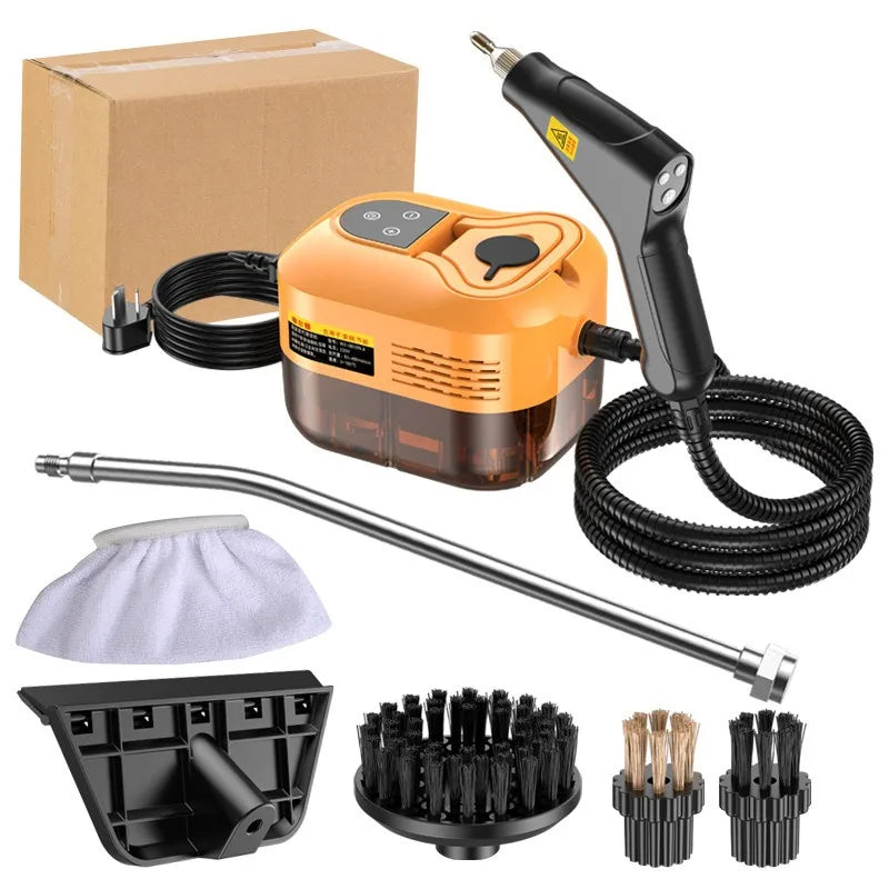 2500W Household high pressure steam cleaner Portable Handheld cleaner Air conditioner Kitchen Car Hood Steam Cleaning machine Zpaxo orange 110 V