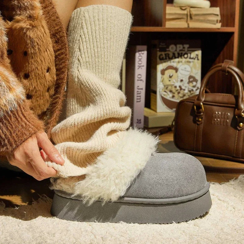 Sole Fluffy Bedroom Slides Winter Fuzzy Shoes Warm Cotton Slipper Women Warm Women House Slippers Indoor Non-slip Thick Shoes Zpaxo