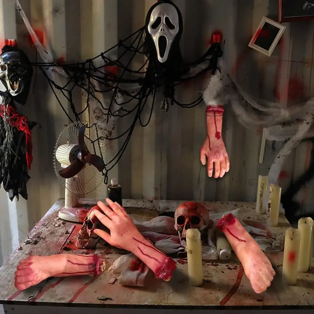 Halloween Fake Bloody Body Parts Realistic Severed Hands Legs Arms