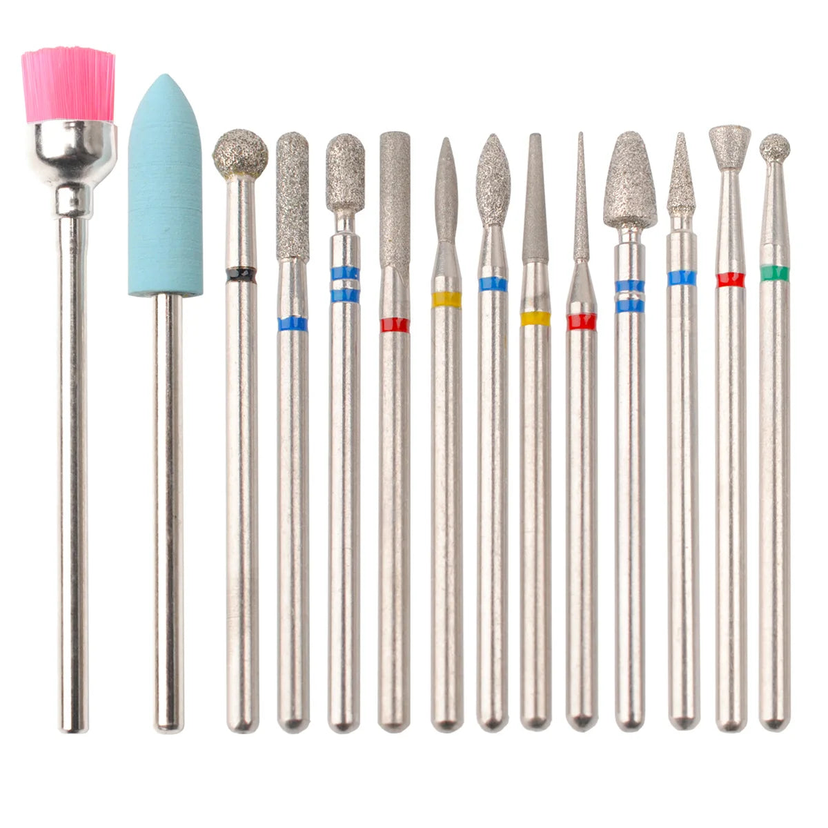 14pcs/set Nail Drill Machine Bit Nail Gel Removal Polishing Tools Pedicure Manicure Rotary Grinding Buffer Polisher Zpaxo Set1