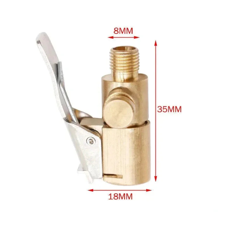 Brass Clip-On Tire Air Chuck Valve Connector – 1/2/4 Pack