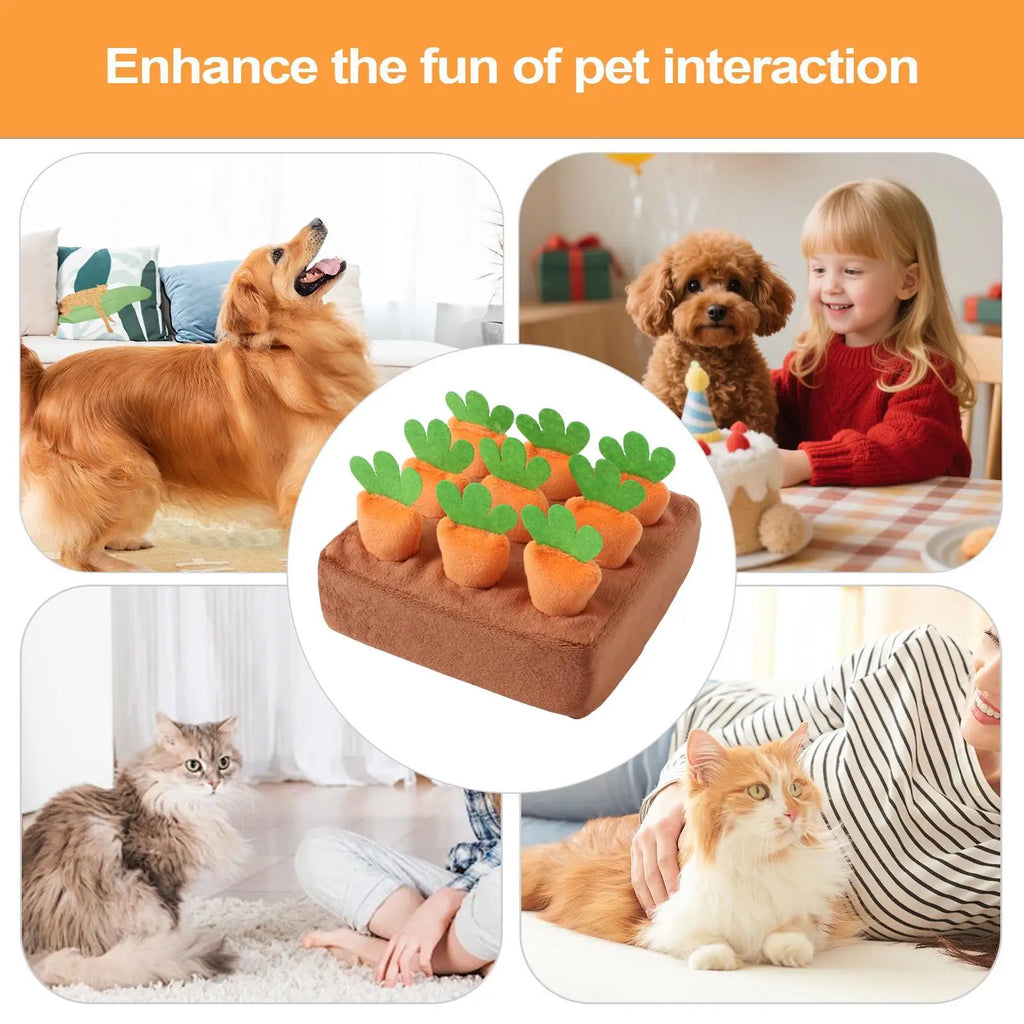 Dog Snuffle Mat Interactive Feeding Puzzle Game Removable Carrots