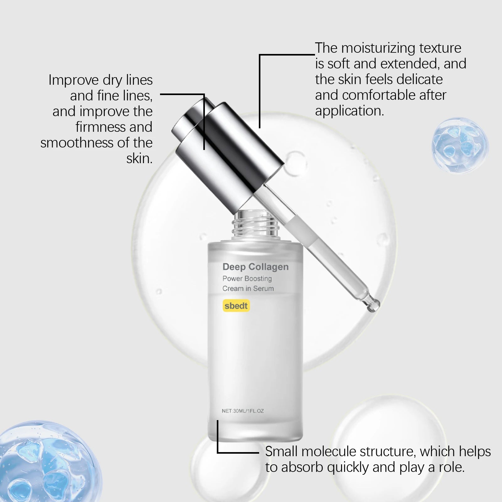 Power Boosting Cream In Serum Anti-Wrinkle Hyaluronic Acid Serum Lifts Firms Facial Skin Diminishes Fine Lines Shrink Pores Zpaxo
