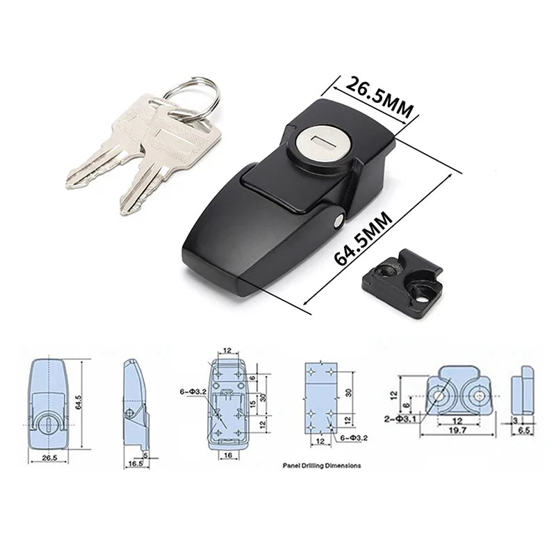 Dk604 Buckle Lock Stainless Steel Cabinet Latch Drawer Security Toggle Lock With Two Keys Zpaxo