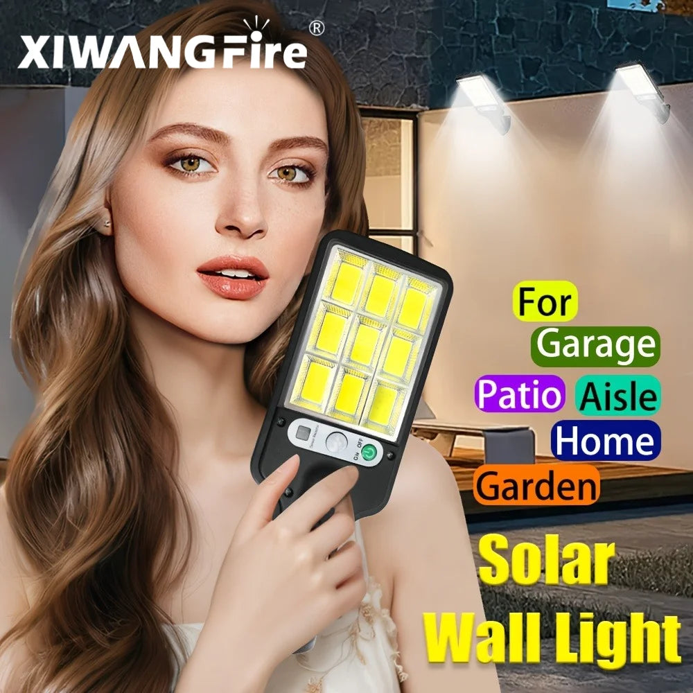 108 LED Solar Lights Outdoor With 3 Mode Waterproof Motion Sensor Security Lighting LED Wall Street Lamp for Garden Patio Path Zpaxo