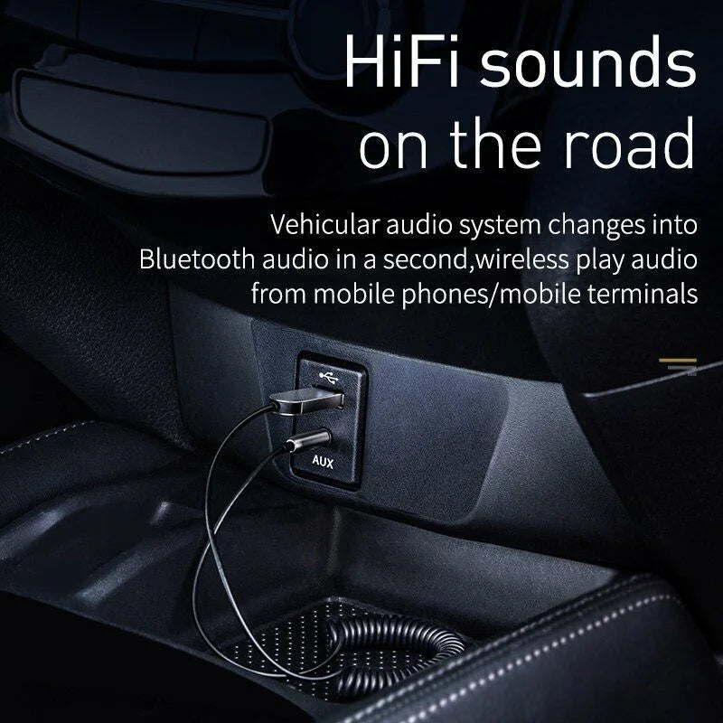 Bluetooth 5.0 AUX Adapter – 3.5mm Car Audio Receiver Dongle