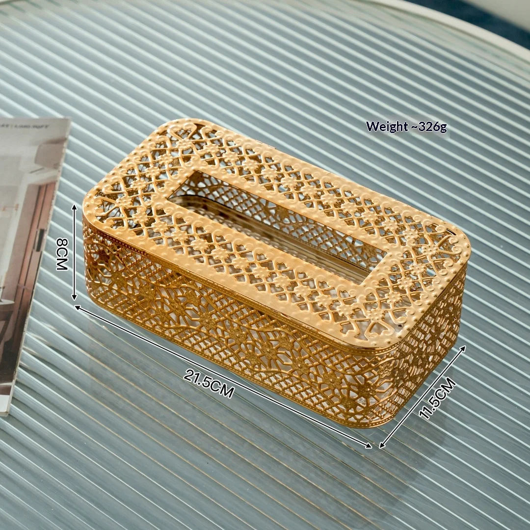 Household Nordic Style Tabletop Ironwork Tissue Box, Suitable for Living Room, Bedroom, for Storing and Dispensing Paper Tissues Zpaxo B