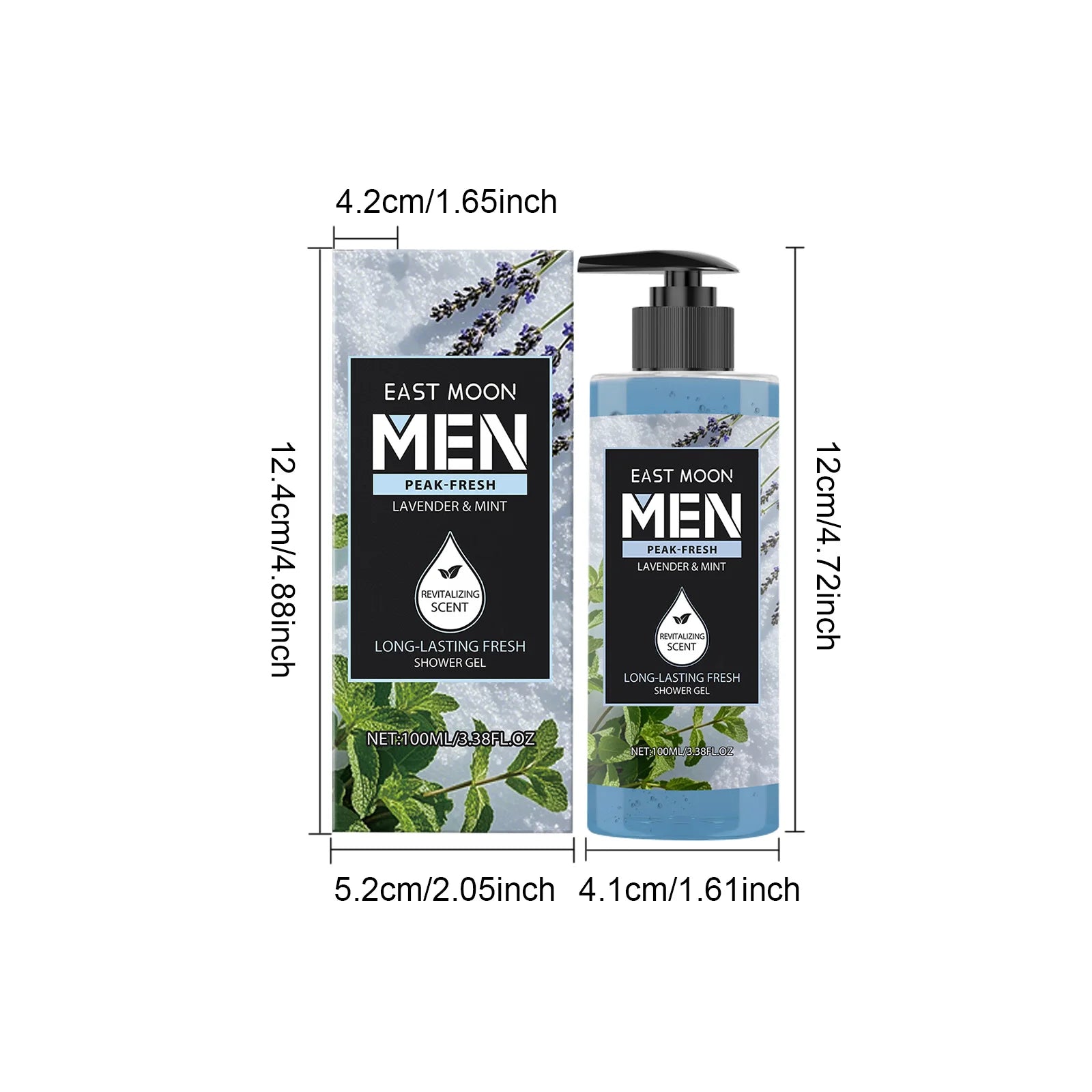 EAST MOON Shower Gel Gift Set – 4 Scents, Deep Cleansing 100ml Shower Gel Gift Set Zpaxo Lavender Mint Moisturizing