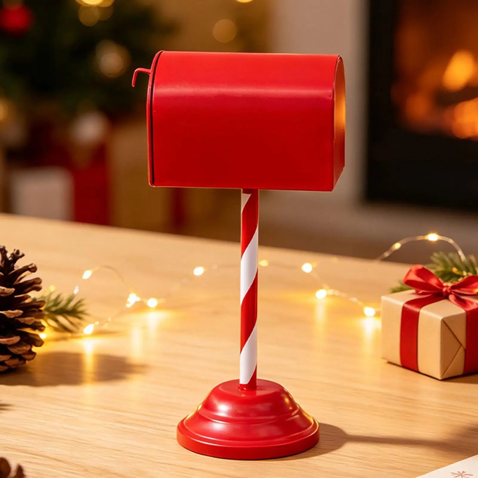 Christmas Mailbox Decoration Retro Metal Interactive Centerpiece