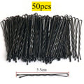 50- Black Pins Non-slip Hairpins Women Durable Metal Straight Line