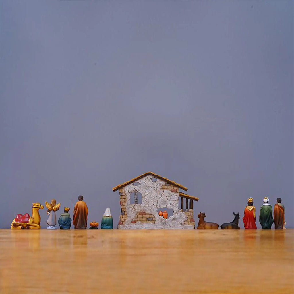Christmas Nativity Nativity Scene Manger Religious Decor Miniature Figurines Home Decor for Patio Office School Living Room Zpaxo