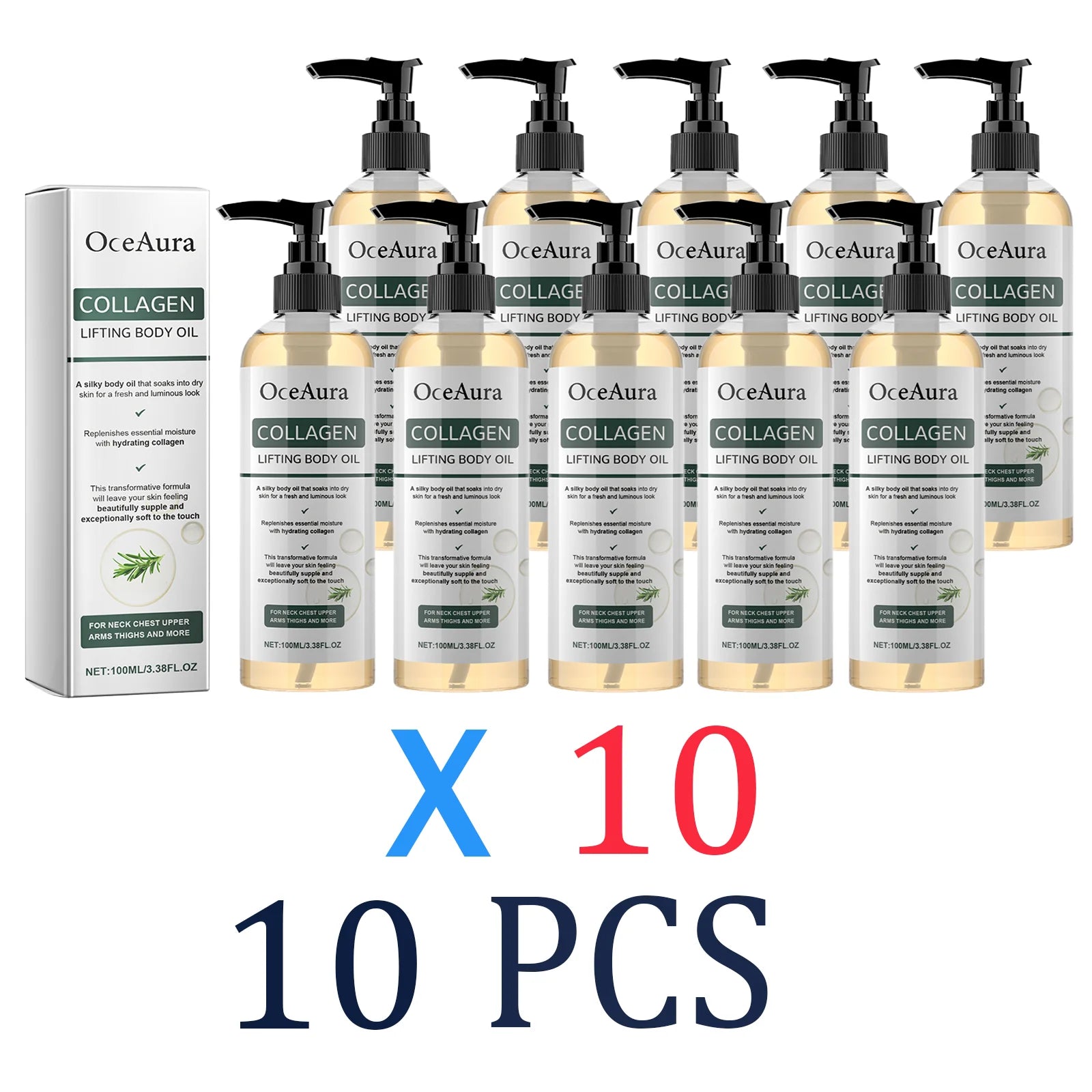 Collagen Body Oil Deep Hydration Lock Dry Skin Remedy Moisturizing Without Greasiness Gentle Nourishing Skin Care Firming Skin Zpaxo 10 Pcs