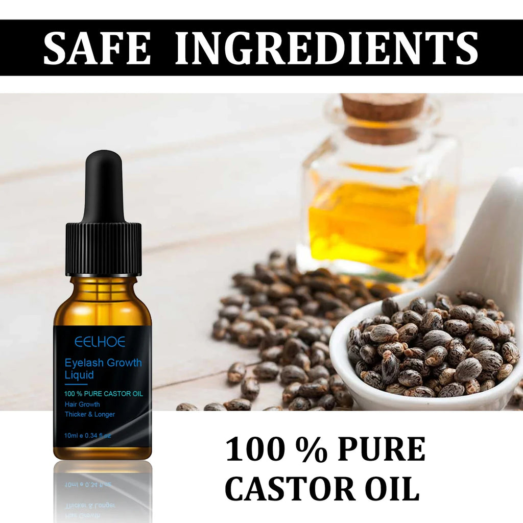 Castor Oil Eyebrow & Eyelash Growth Serum | Eelhoe 10ml Eyebrow & Lash Serum Zpaxo