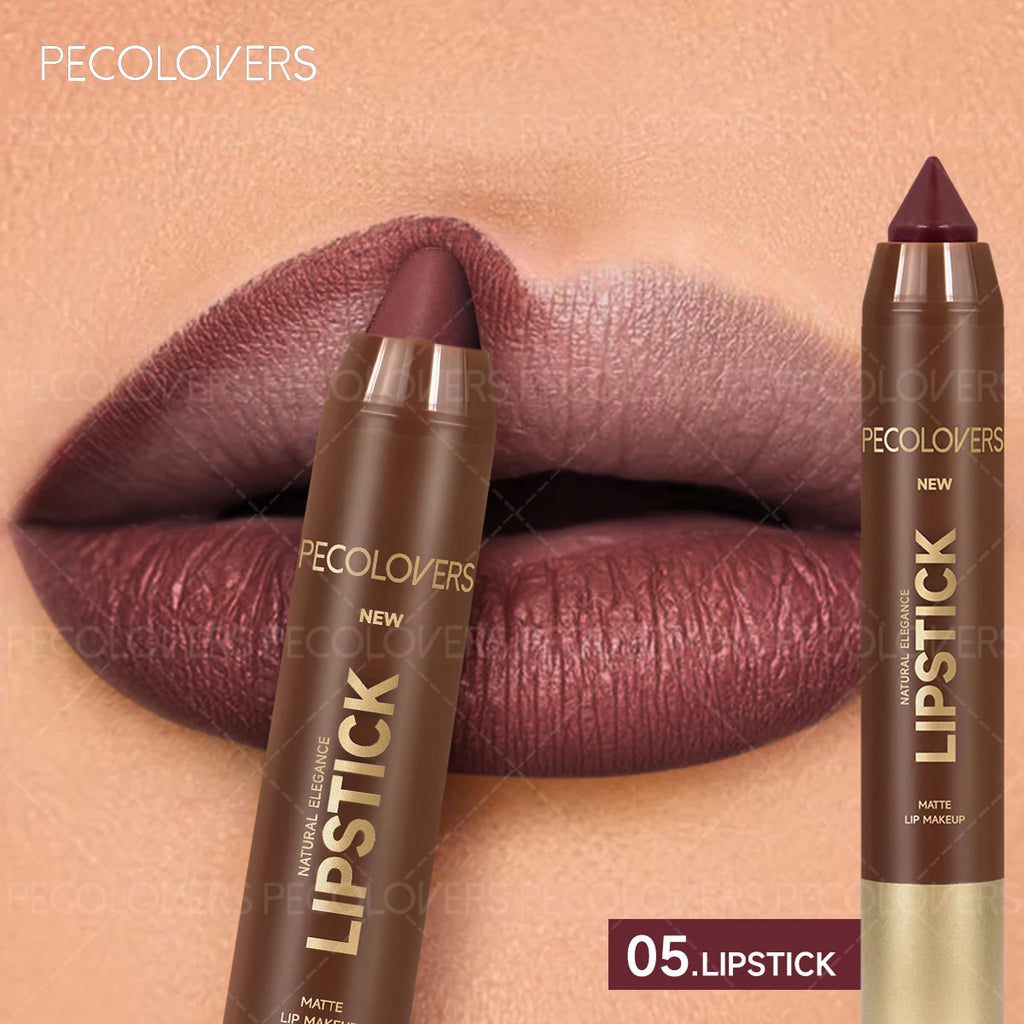 1PC [Matte Nude Lipstick] Lip Liner Stick Lipstick Pen Matte Nude Color Not Easy to Decolorize Waterproof Lasting Skin Color Zpaxo 05