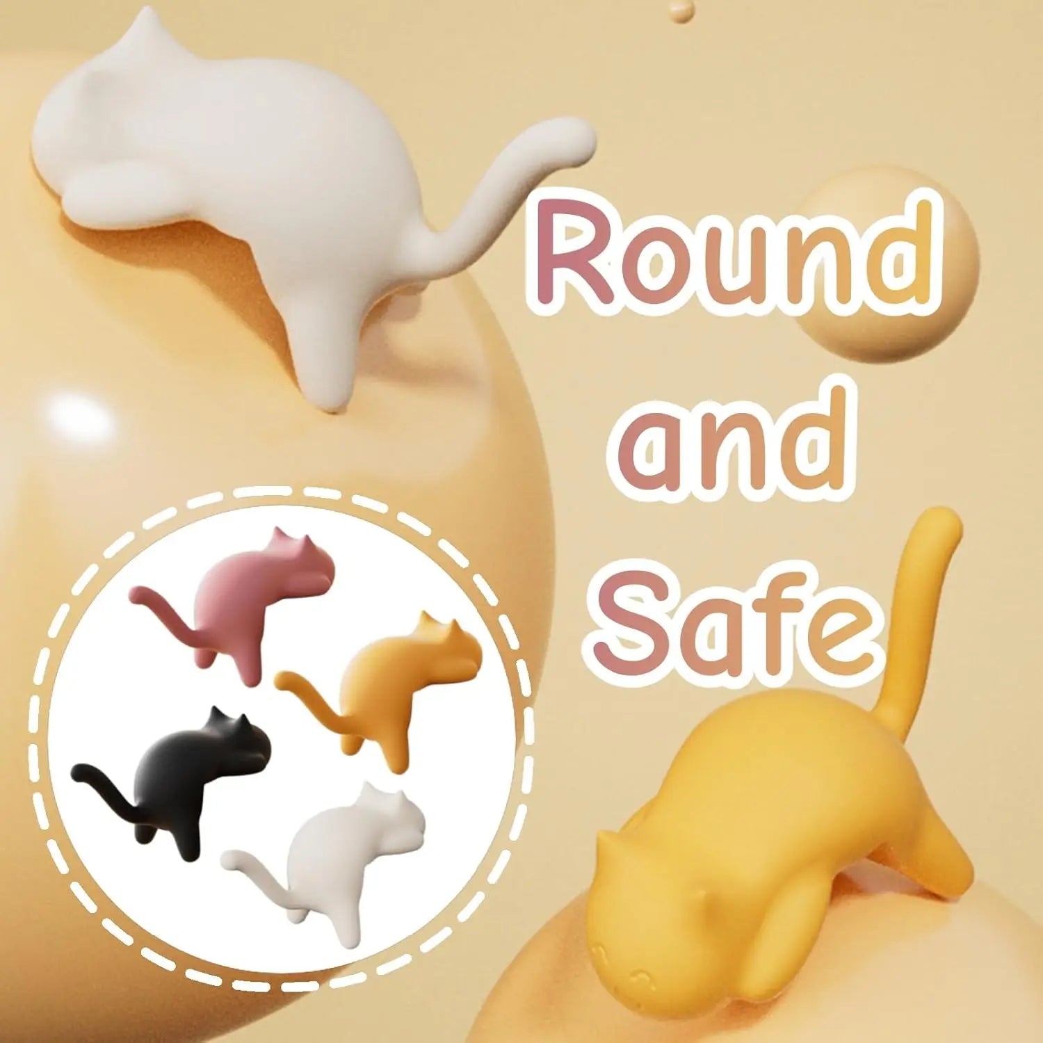 Cute Cat-shaped No-drill Desk Hook Portable Bag Stationery Storage