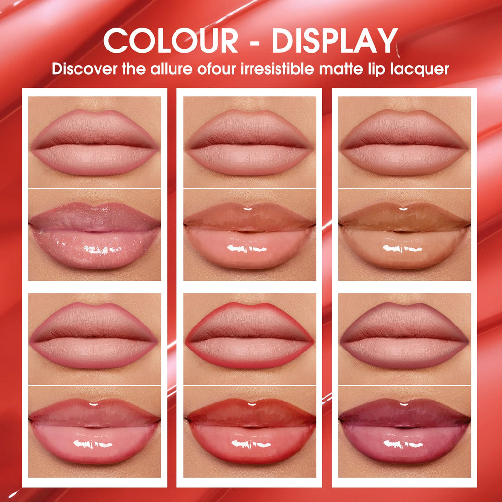 2-in-1 Lip Gloss Lipliner Durable Waterproof Non Staining Fading Zpaxo