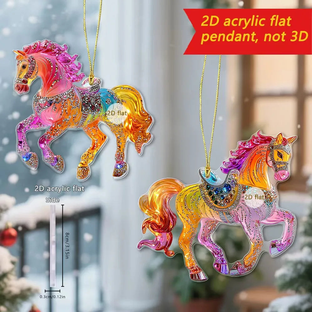 Golden Acrylic Horse Keychain Pendant – Bag & Car Ornament Acrylic Keychain Charm Zpaxo