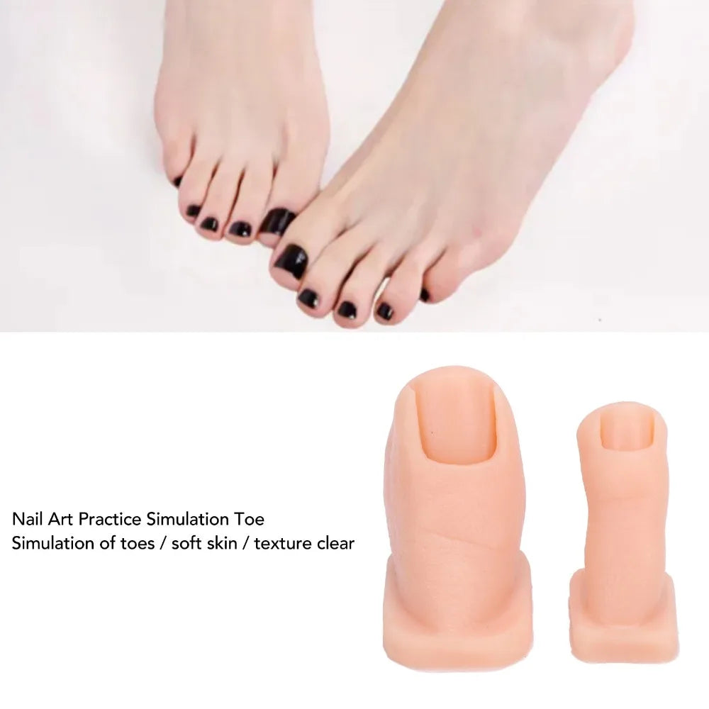 2pcs Silicone Silicone Practice Toes Model Flexible Artificial Toe Simulator Manicure Training Toes Pedicure Practice Mannequin Zpaxo