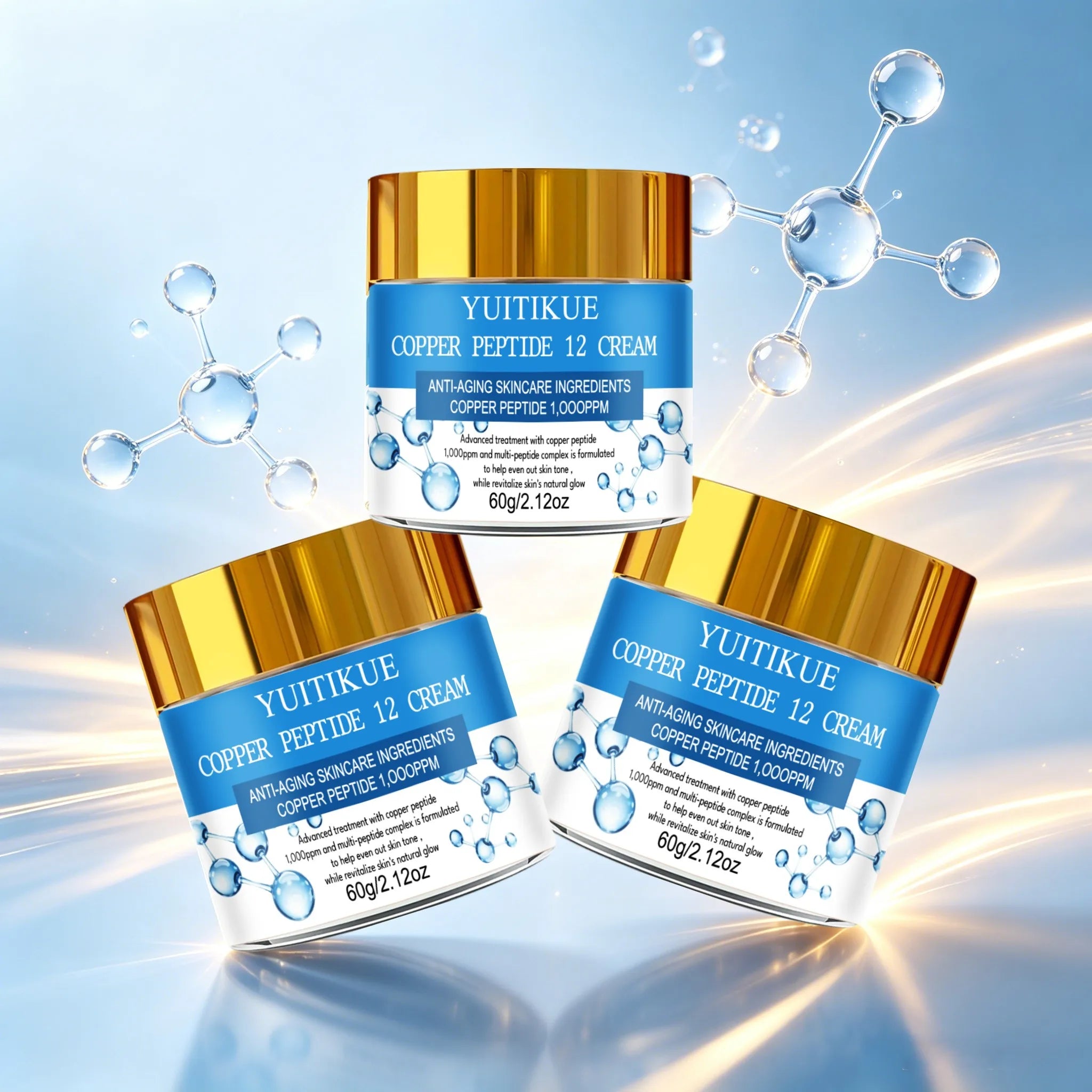 YUITIKUE Copper Peptide Anti-Aging Cream | 60g Face Moisturizer Anti-Aging Face Cream Zpaxo 3pc