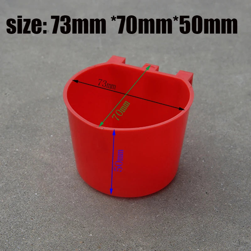 Plastic Cup Pet Birds Feeder Bowl Parrot Food Water Hanging Trough