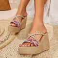 2025 Women's Wedge Platform Sandals Vacation Heels Shoes Thick