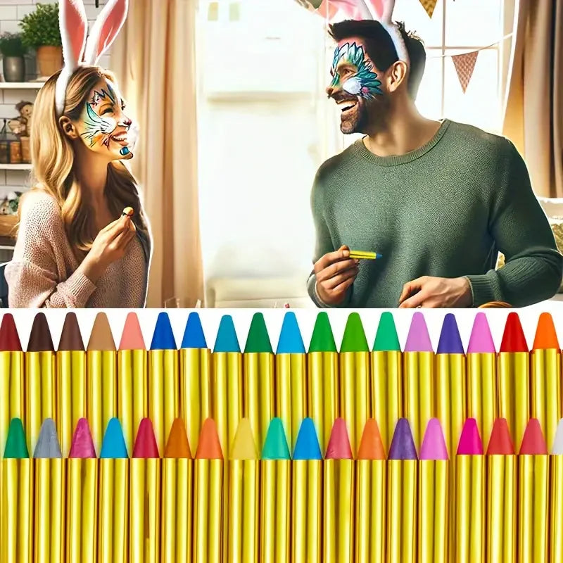 28/36 pcs Face & Body Paint Crayons Set,Non-Toxic Safe Makeup Sticks,Face & Body Painting Art Crayons kit For Mardi Gras Makeup Zpaxo
