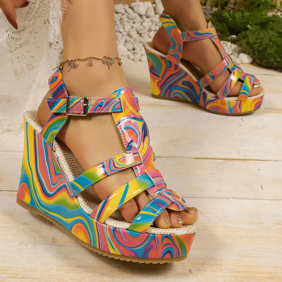 Summer Women Sandals Fashionable Thick Heel Fish Mouth Candy Colored Zpaxo green 36