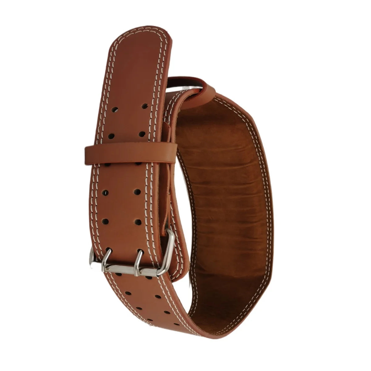 Waist Support Sports Safety Belt Protection Fitness Deep Squat Hard Pull Weightlifting Belt PU Leather Fitness Belt Protection Zpaxo brown with sponge S