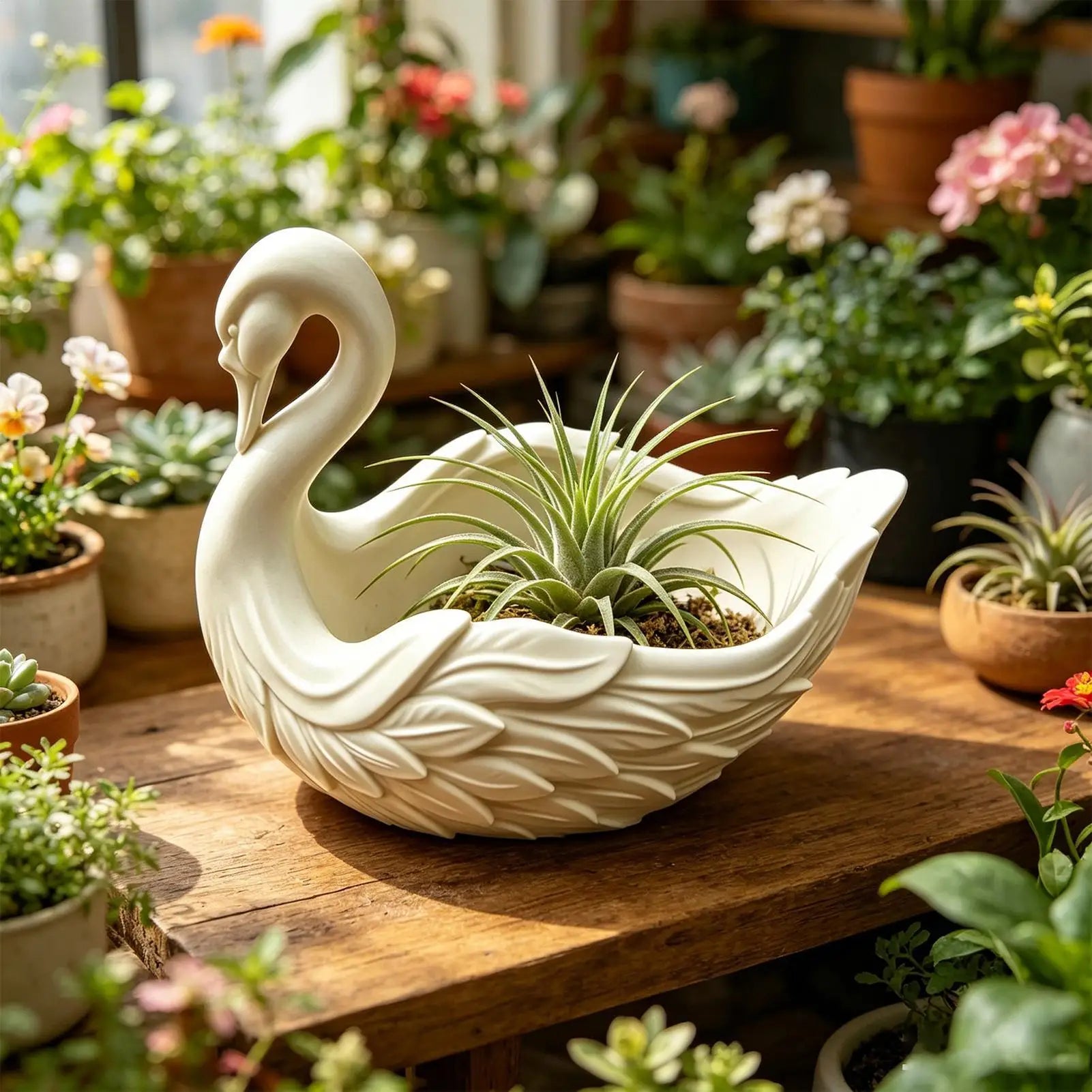 Entryway Bowl Multifunctional Elegant Swan Organizer Key Wallet