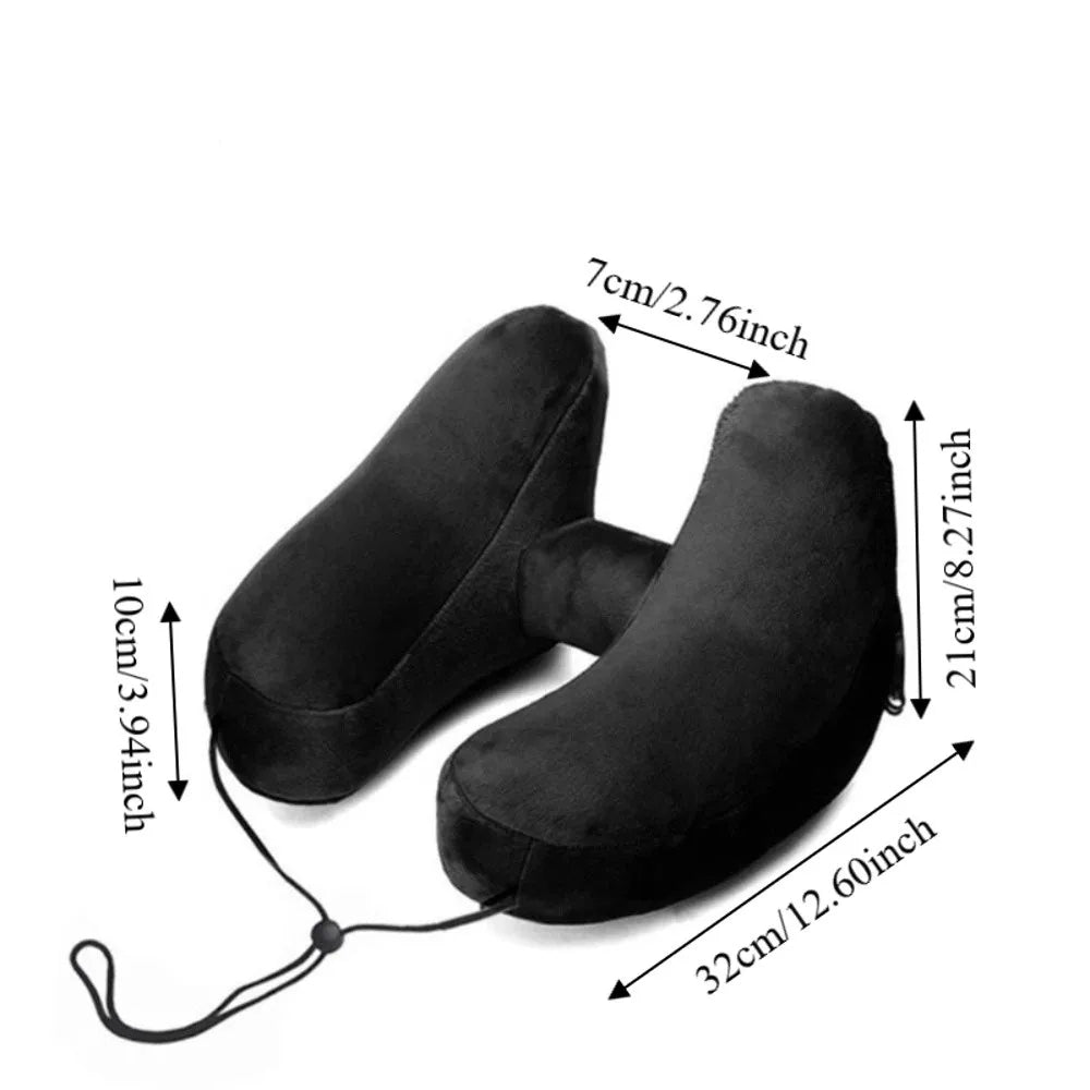 Inflatable Design Travel Neck Pillow Storage Pouch Breathable Zpaxo
