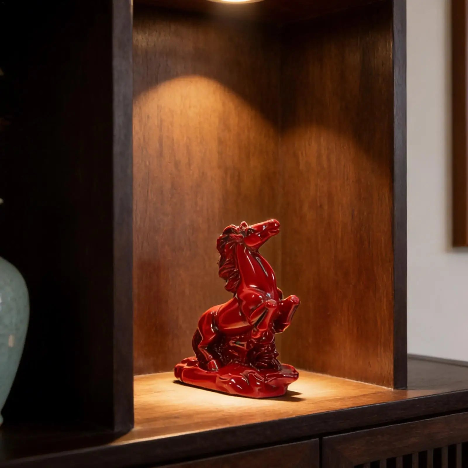 Horse Statue Resin Chinese Year Red Ornament Figures Decor Adults Men