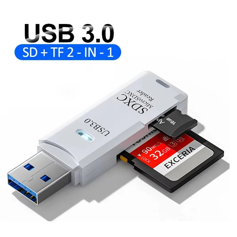 2-In-1 Multi Functional USB 3 0 Card Reader Micro SD Memory Flash