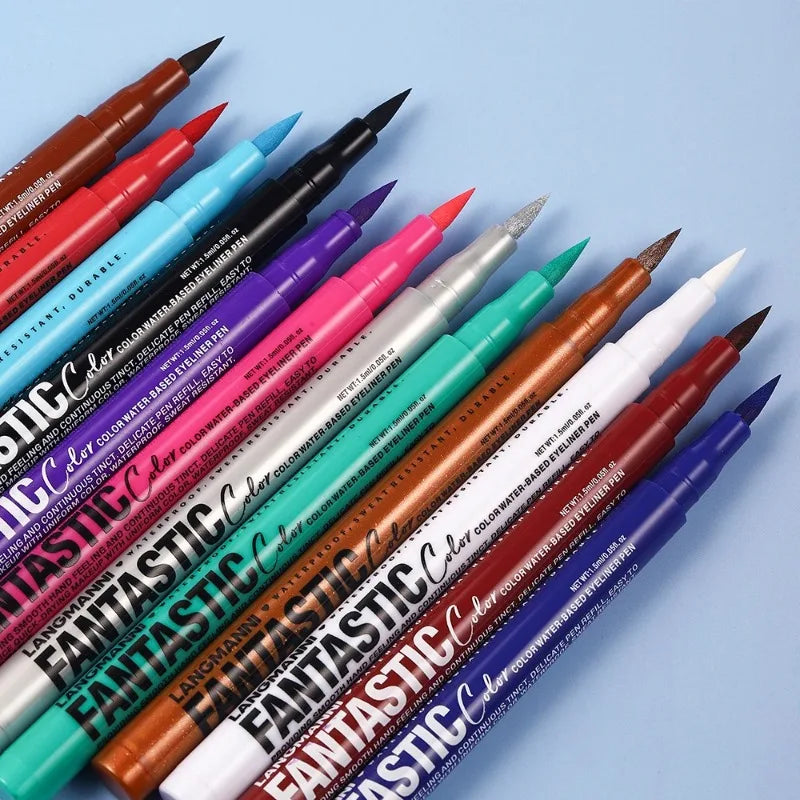 Matte Dark Red Eye Liner Makeup White Liquid Eyeliner Quick-drying