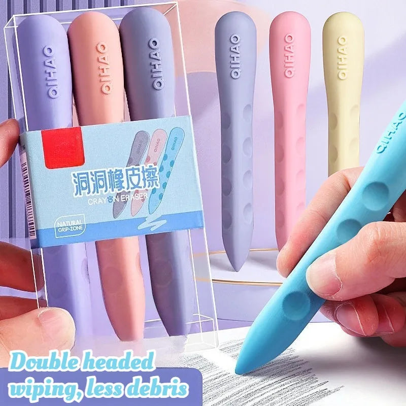3 Hole Design Eraser No Dregs Crumbs-free Clean Erasing Oversize Art