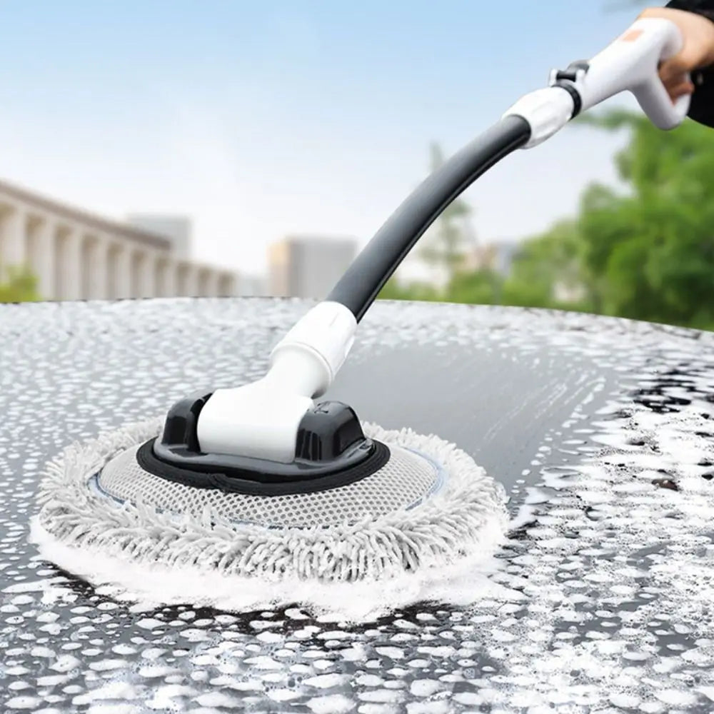 Large Grip Car Wash Brush Chenille Soft Bristles 20 Bend Adjustable Zpaxo
