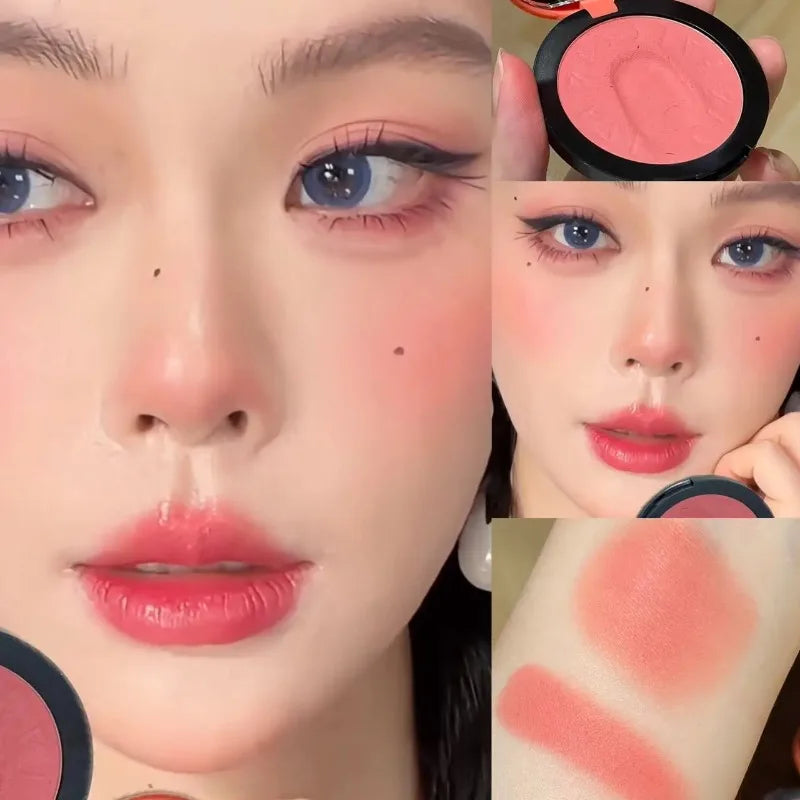 Monochrome Blush Matte Shimmer Natural Cheek Brightening Face Zpaxo 03