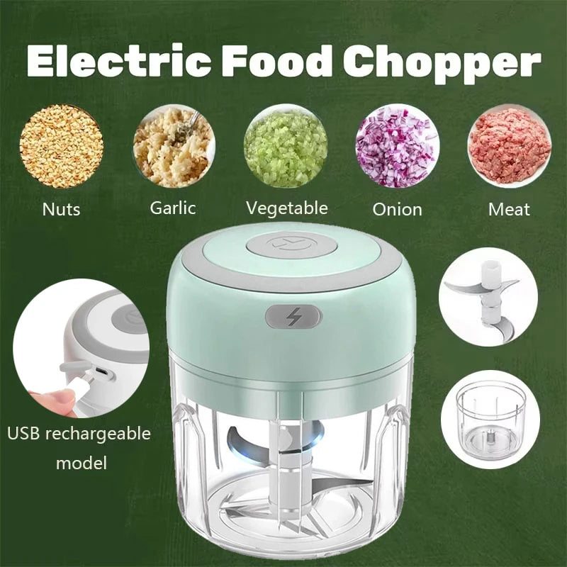 Mini USB Electric Food Chopper – Portable Veggie & Meat Grinder Electric Food Chopper Zpaxo