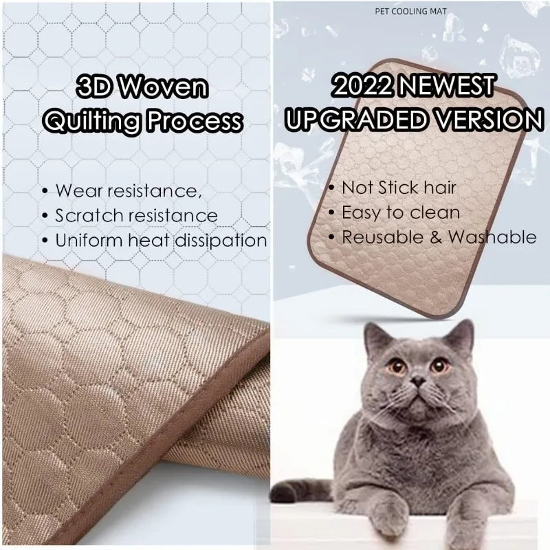 Pet Ice Silk Cooling Mat Cats Dogs Machine Washable Summer Breathable