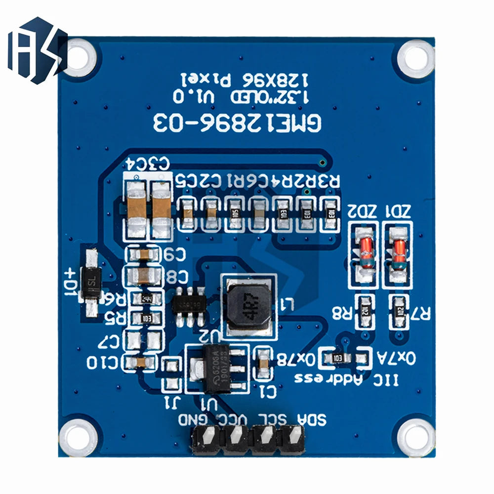 1 32-inch 128x96 White OLED Display Module SSD1327 Driver IC I2C Zpaxo