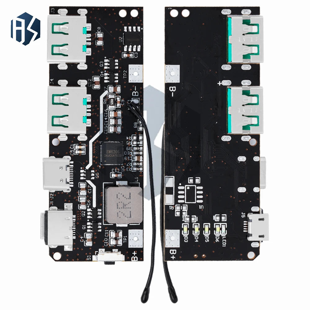22 5W QC4 0 QC3 Fast Charge 18650 Power Bank Module Dual Type-c Micro Zpaxo