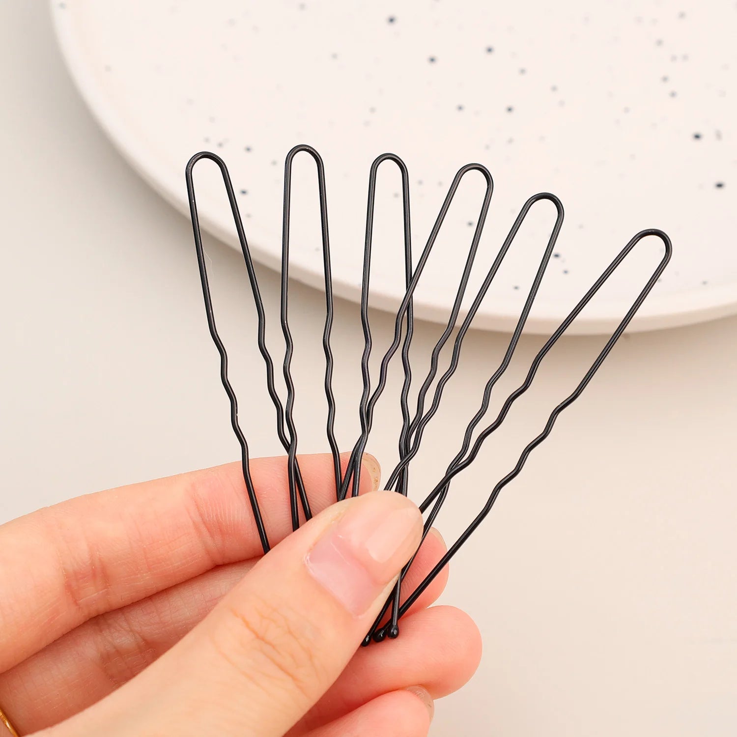 5/6/7cm U-Shaped Wavy Hair Clips Bobby Pin Barrette Salon Grip Black Metal Hairpins DIY Bridal Hairstyle Women Hair Accessories Zpaxo